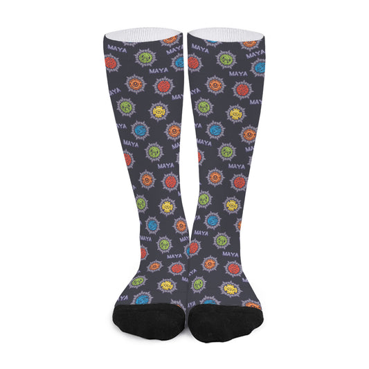 Colorful Maya Pattern Print Long Socks