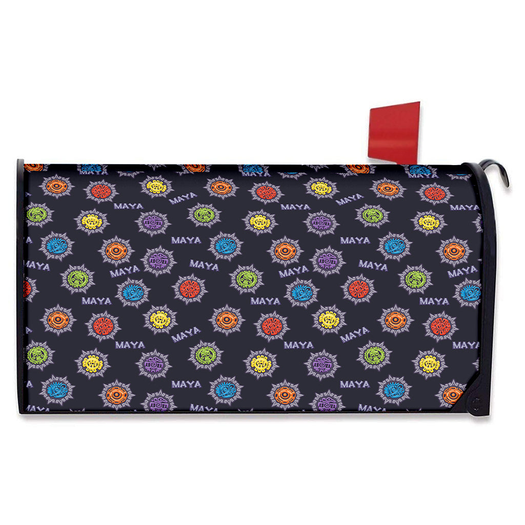 Colorful Maya Pattern Print Mailbox Cover