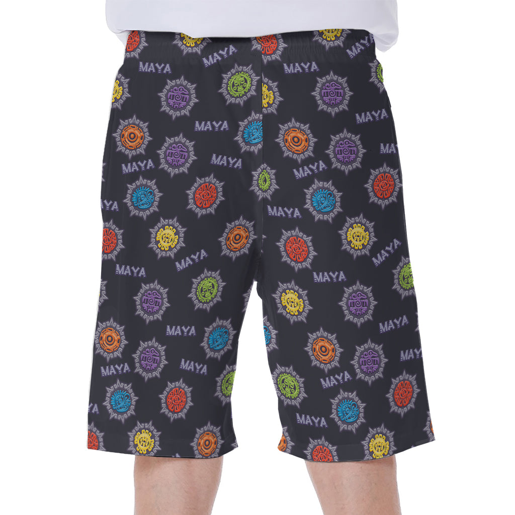 Colorful Maya Pattern Print Men's Beach Shorts