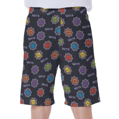 Colorful Maya Pattern Print Men's Beach Shorts
