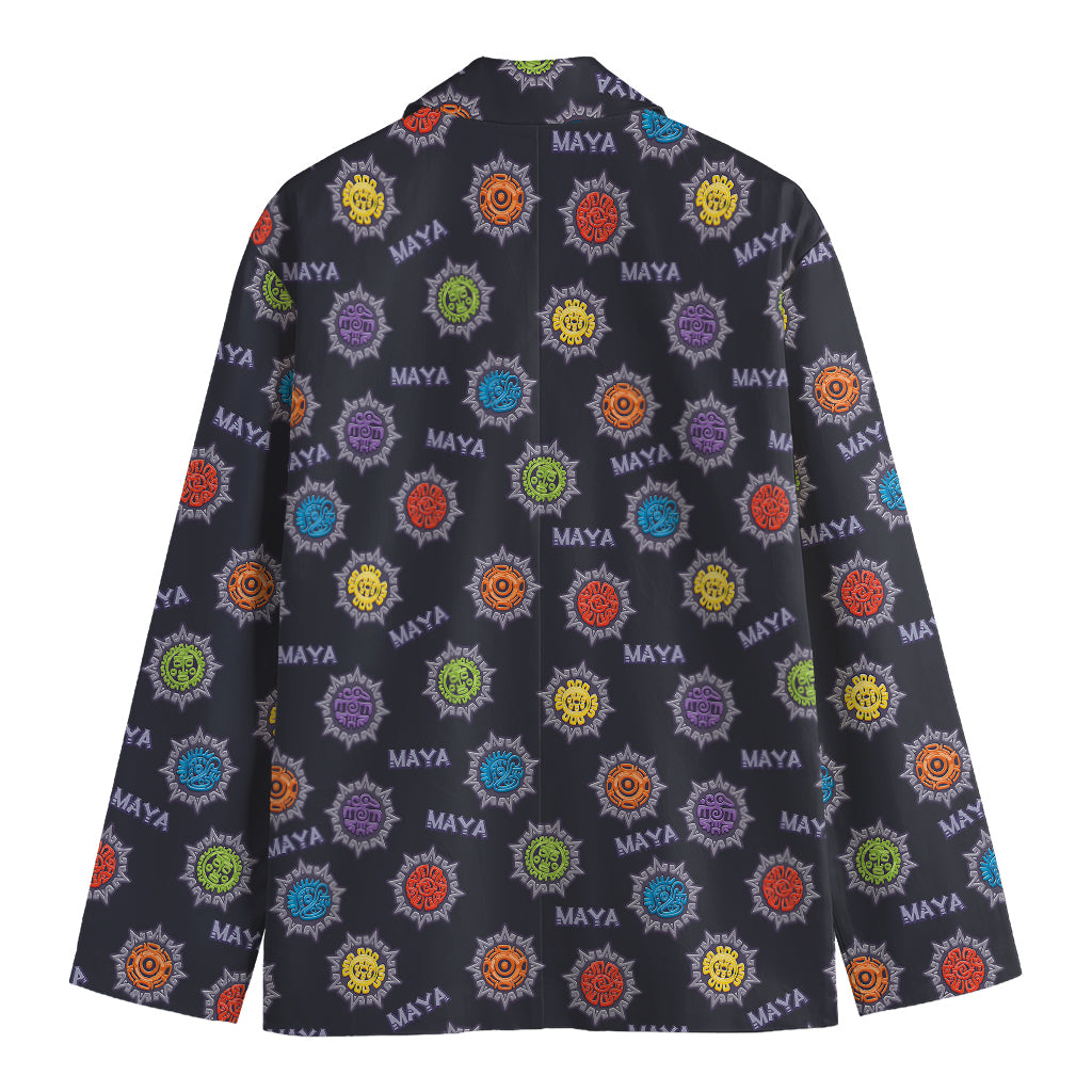 Colorful Maya Pattern Print Men's Blazer