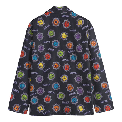 Colorful Maya Pattern Print Men's Blazer