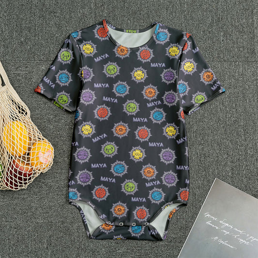 Colorful Maya Pattern Print Men's Bodysuit