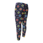 Colorful Maya Pattern Print Men's Compression Pants
