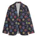 Colorful Maya Pattern Print Men's Cotton Blazer
