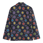 Colorful Maya Pattern Print Men's Cotton Blazer