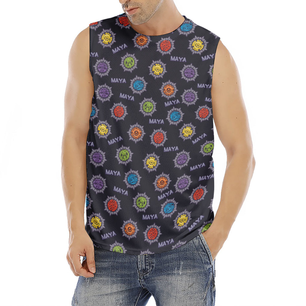Colorful Maya Pattern Print Men's Fitness Tank Top
