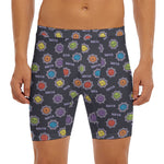 Colorful Maya Pattern Print Men's Long Boxer Briefs