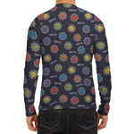 Colorful Maya Pattern Print Men's Long Sleeve Rash Guard