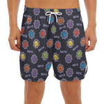 Colorful Maya Pattern Print Men's Split Running Shorts