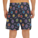 Colorful Maya Pattern Print Men's Split Running Shorts
