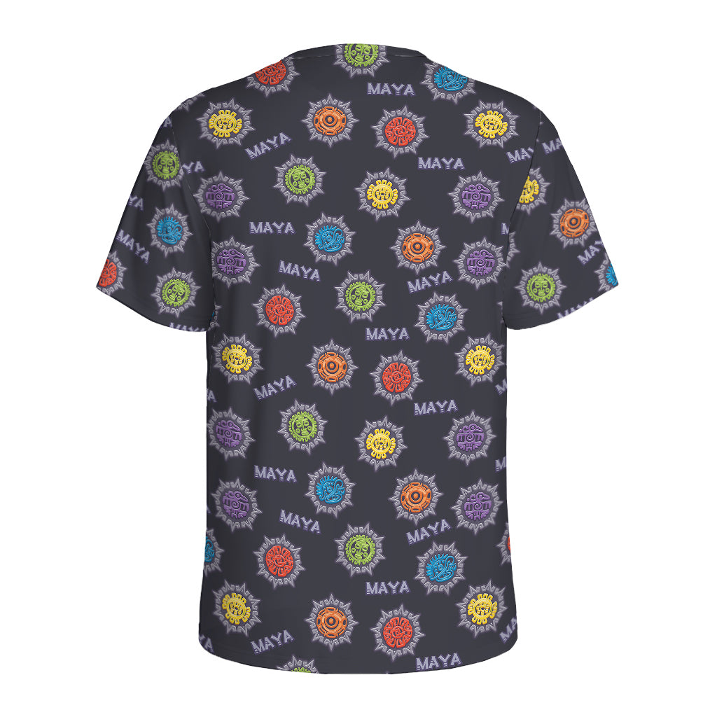 Colorful Maya Pattern Print Men's Sports T-Shirt