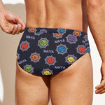 Colorful Maya Pattern Print Men's Swim Briefs