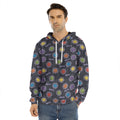 Colorful Maya Pattern Print Men's Velvet Pullover Hoodie