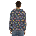 Colorful Maya Pattern Print Men's Velvet Pullover Hoodie