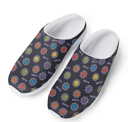 Colorful Maya Pattern Print Mesh Casual Shoes