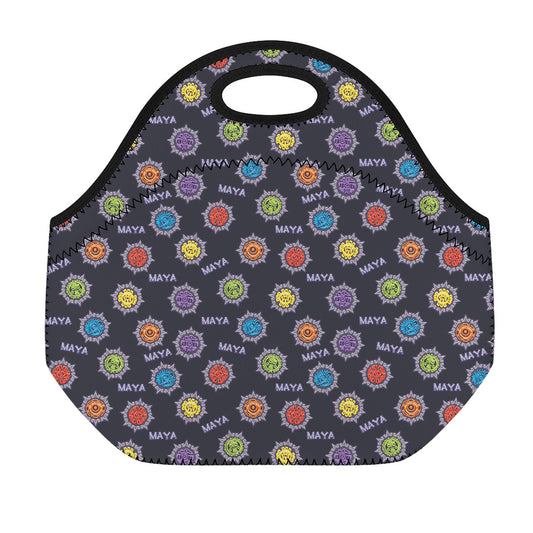 Colorful Maya Pattern Print Neoprene Lunch Bag