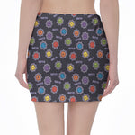 Colorful Maya Pattern Print Pencil Mini Skirt