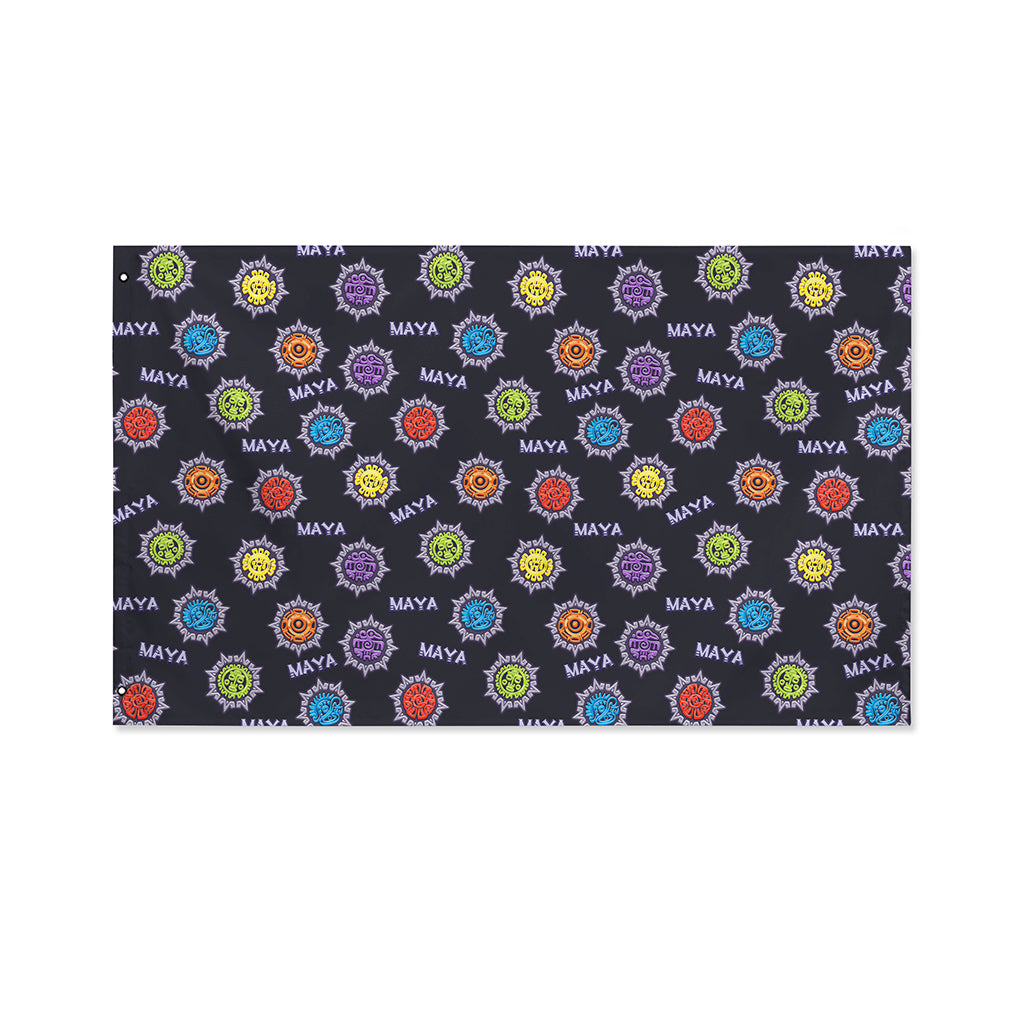 Colorful Maya Pattern Print Polyester Flag
