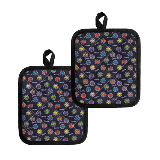 Colorful Maya Pattern Print Pot Holders