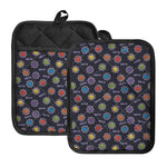 Colorful Maya Pattern Print Pot Holders With Pocket