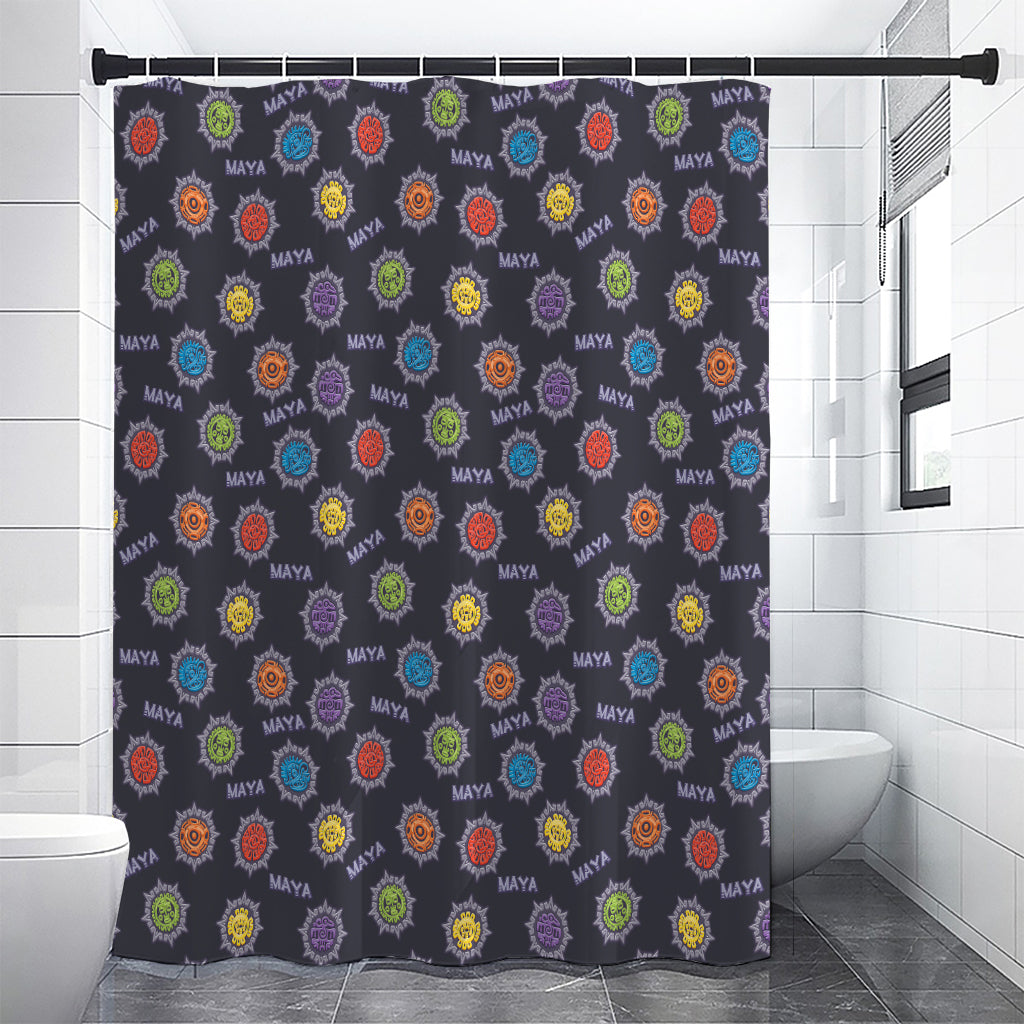 Colorful Maya Pattern Print Premium Shower Curtain