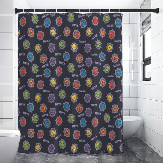 Colorful Maya Pattern Print Premium Shower Curtain