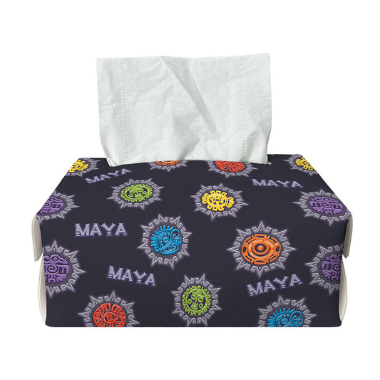 Colorful Maya Pattern Print Rectangle Tissue Box Cover