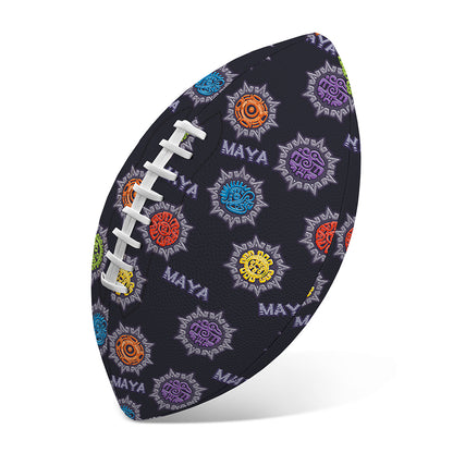 Colorful Maya Pattern Print Rugby Ball
