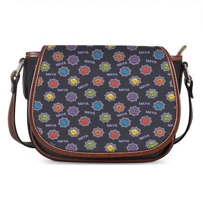 Colorful Maya Pattern Print Saddle Bag