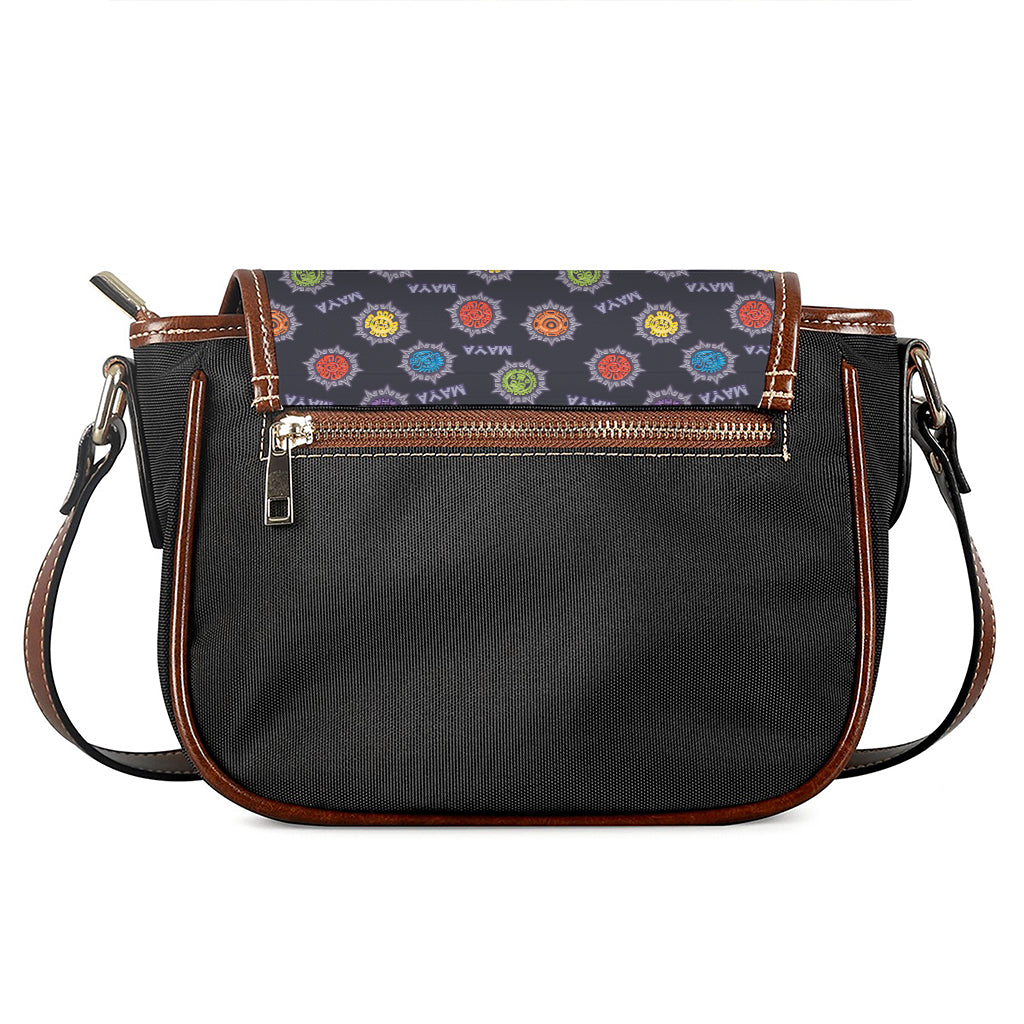 Colorful Maya Pattern Print Saddle Bag