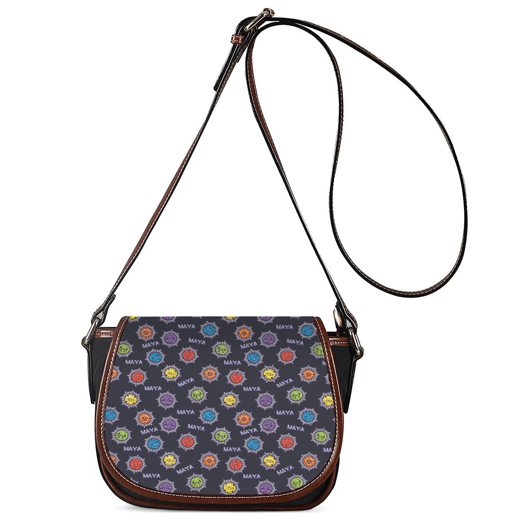 Colorful Maya Pattern Print Saddle Bag