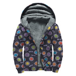 Colorful Maya Pattern Print Sherpa Lined Zip Up Hoodie