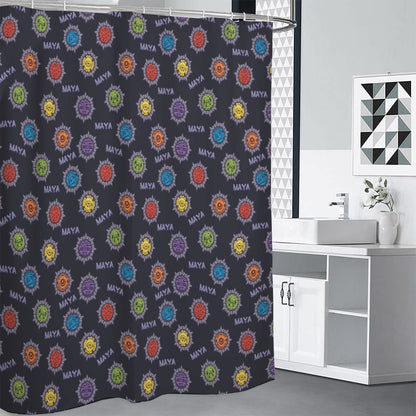 Colorful Maya Pattern Print Shower Curtain