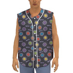 Colorful Maya Pattern Print Sleeveless Baseball Jersey