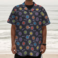 Colorful Maya Pattern Print Textured Short Sleeve Shirt