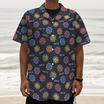 Colorful Maya Pattern Print Textured Short Sleeve Shirt