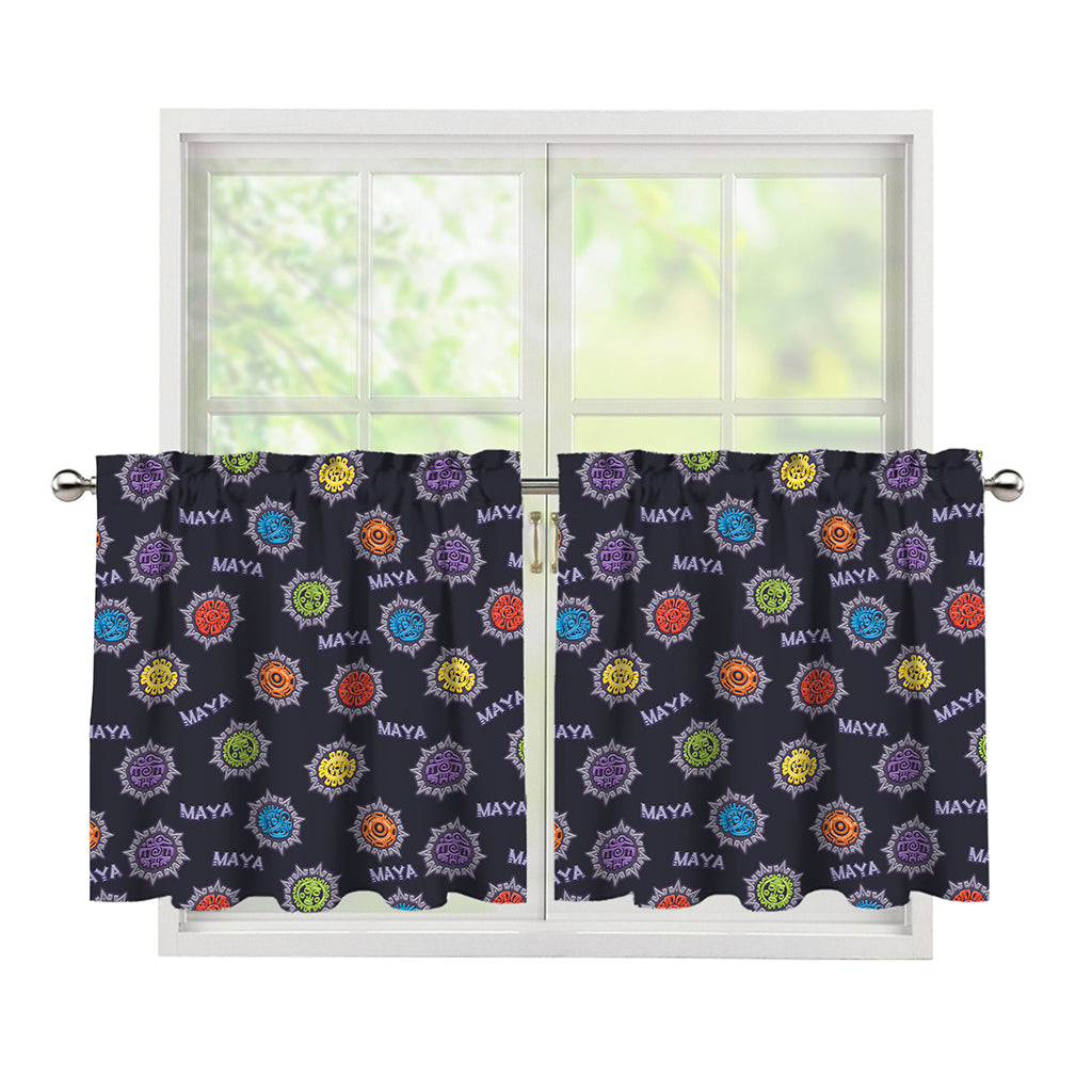 Colorful Maya Pattern Print Tier Curtains