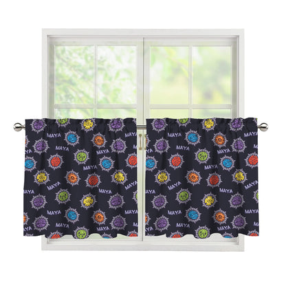 Colorful Maya Pattern Print Tier Curtains