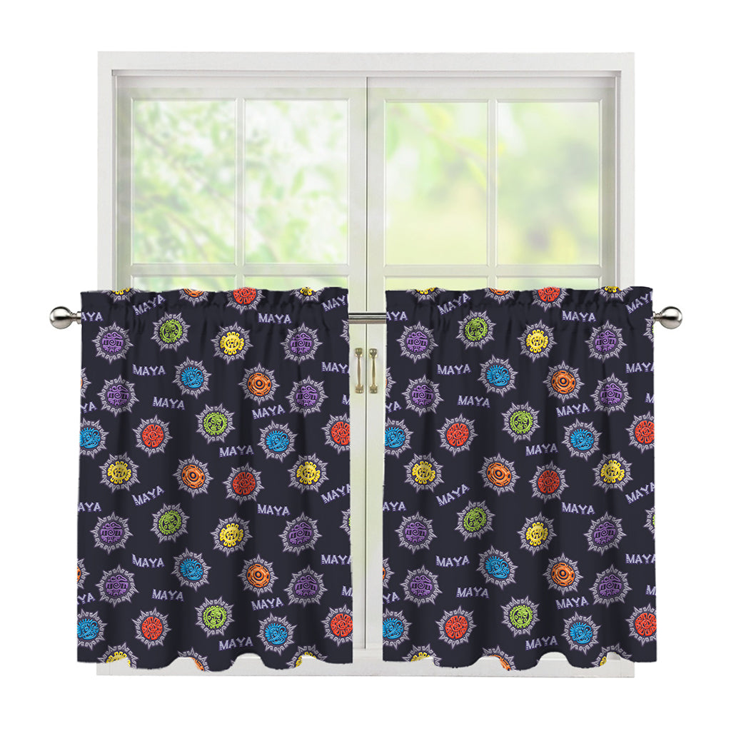 Colorful Maya Pattern Print Tier Curtains