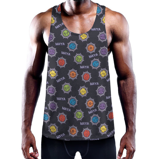 Colorful Maya Pattern Print Training Tank Top