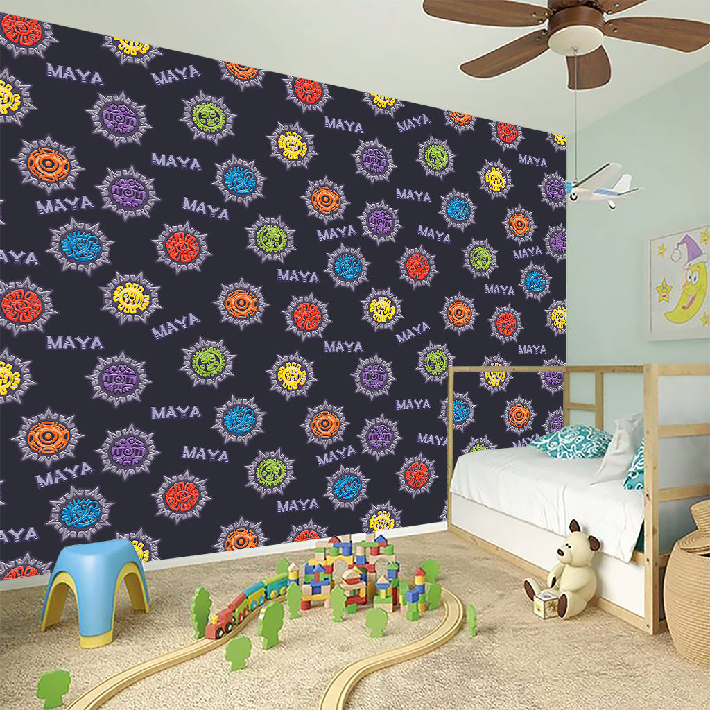 Colorful Maya Pattern Print Wall Sticker