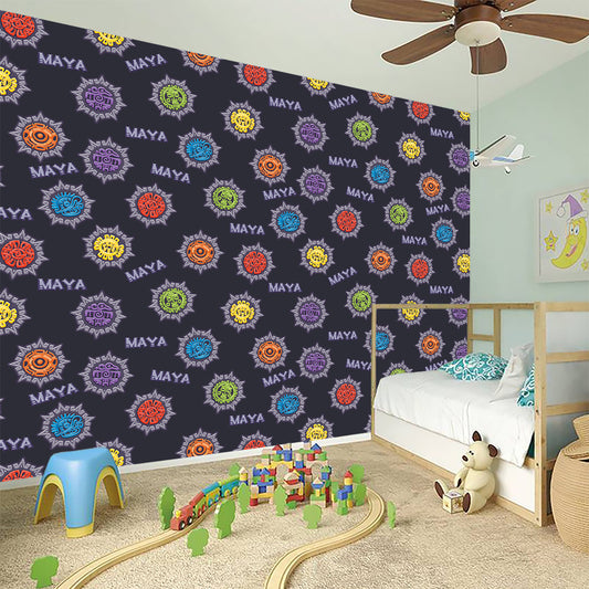 Colorful Maya Pattern Print Wall Sticker