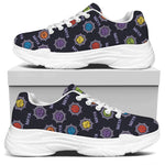 Colorful Maya Pattern Print White Chunky Shoes
