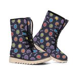 Colorful Maya Pattern Print Winter Boots