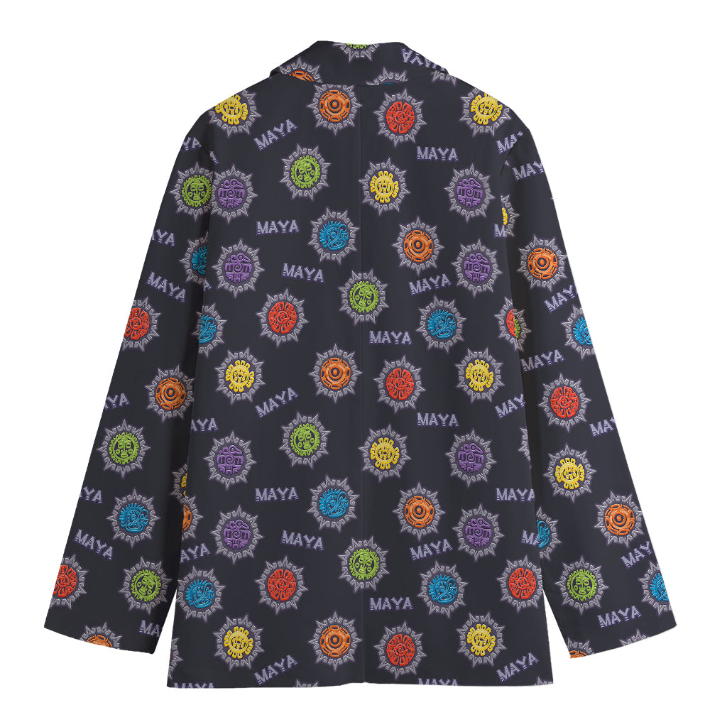 Colorful Maya Pattern Print Women's Blazer