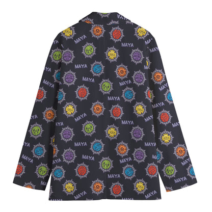 Colorful Maya Pattern Print Women's Blazer