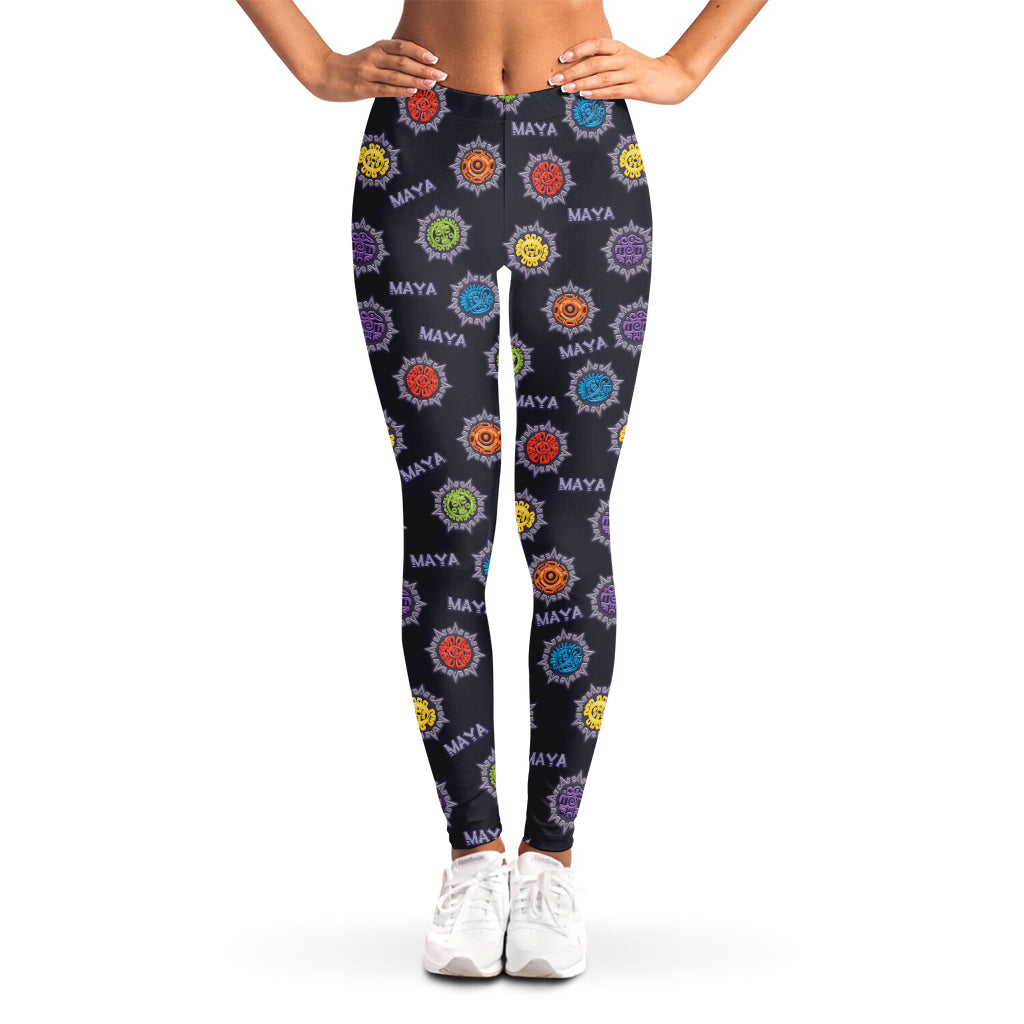 Colorful Maya Pattern Print Women's Leggings