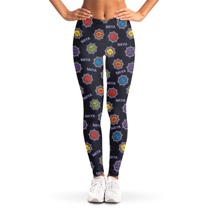 Colorful Maya Pattern Print Women's Leggings