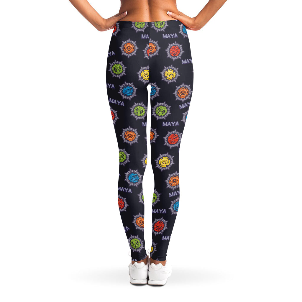 Colorful Maya Pattern Print Women's Leggings